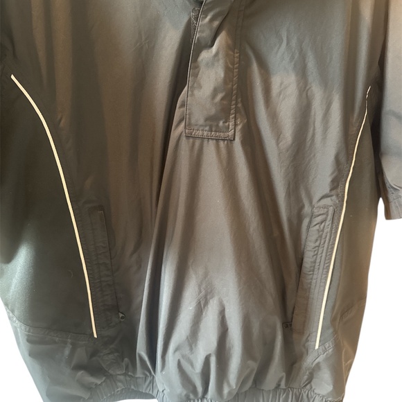 Footjoy Dryjoys Mens Short Sleeve 1/4 Zip Golf Pullover Windbreaker Black Large - Picture 3 of 7